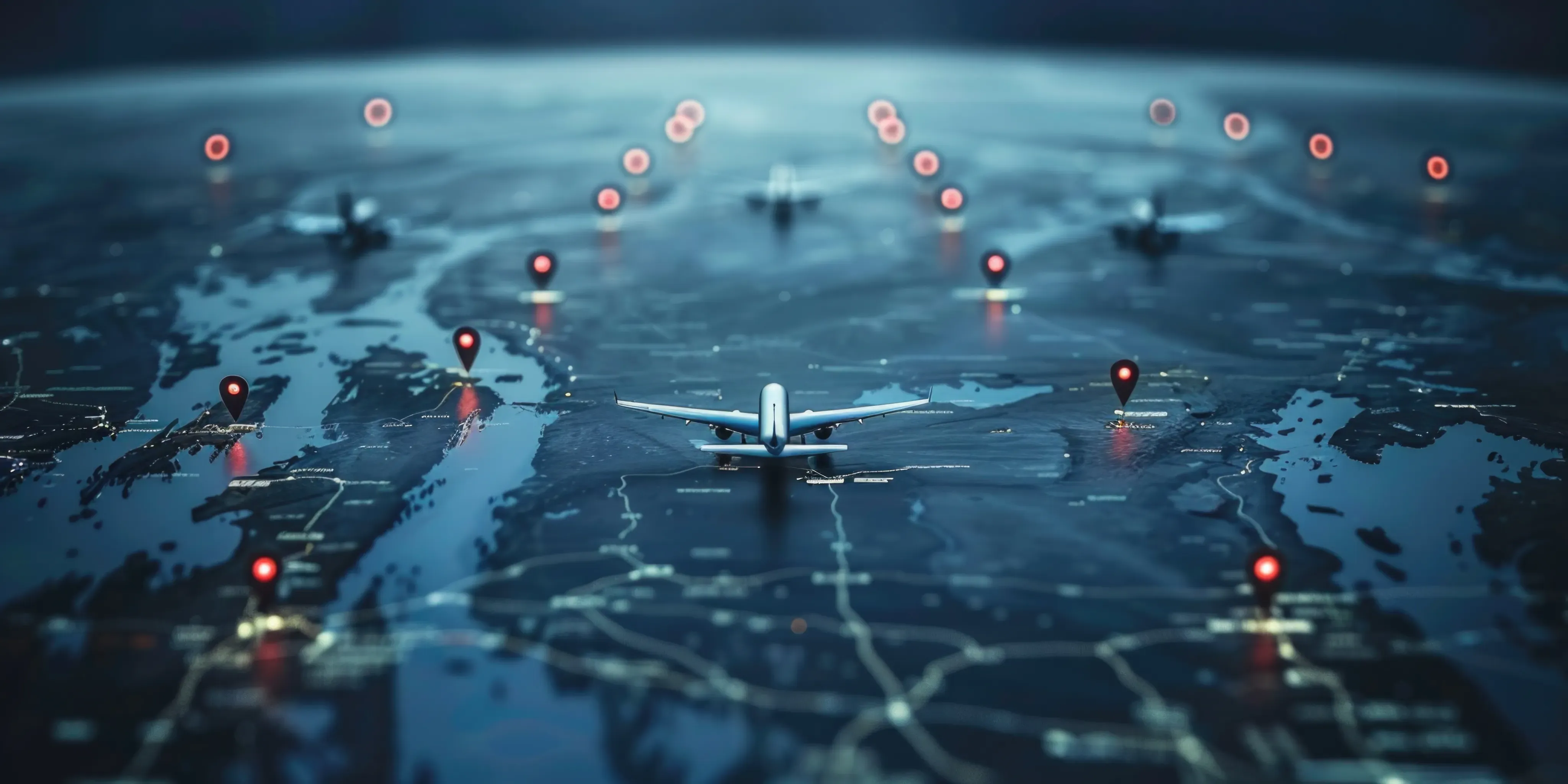 Aircraft route displayed on operational map with contextual data overlay